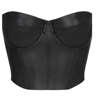 Skims Faux Leather Corset Bustier