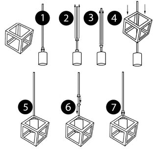 Square Wire Cage Pendant Lighting