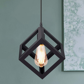 Square Wire Cage Pendant Lighting