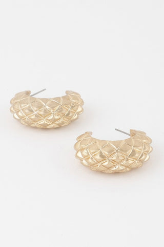Clearwater Quilted Statement Hoop Earrings