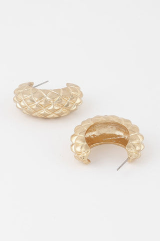 Clearwater Quilted Statement Hoop Earrings