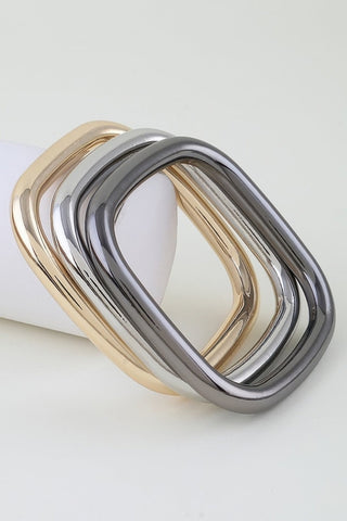 Coldstream Triple Polished Geometric Cuff Bracelet Set