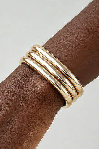 Coldstream Triple Polished Geometric Cuff Bracelet Set