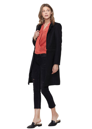 Wool-Blend Open Front Jacket
