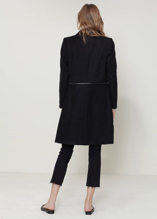 Wool-Blend Open Front Jacket