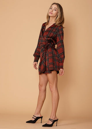 Marinwood Plaid Polka-Dot Dress