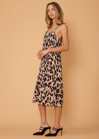 Los Olivos Leopard Pleated Dress