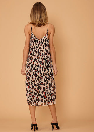 Los Olivos Leopard Pleated Dress