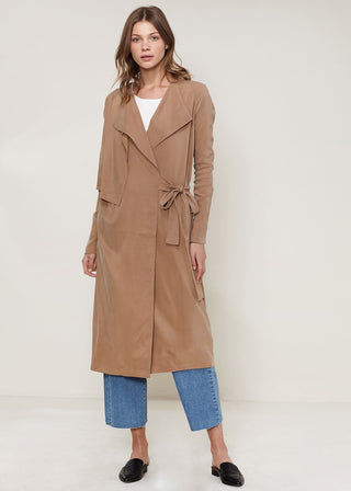 Aurelia Draped Wrap Trench Coat