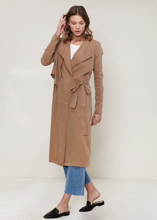 Aurelia Draped Wrap Trench Coat