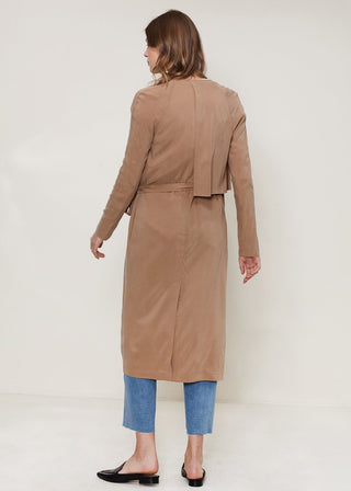 Aurelia Draped Wrap Trench Coat