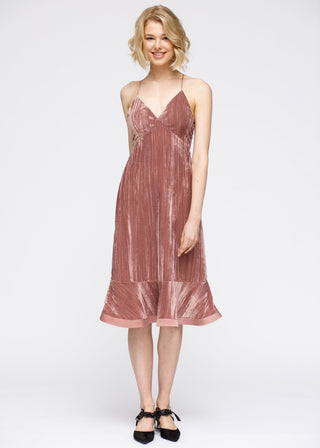 Corte Madera Crushed Velvet Midi Dress