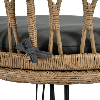 3-Piece Outdoor Rattan Patio Set with Cushions