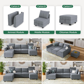 Convertible Modular Sectional Sofa