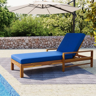 Acacia Wood Outdoor Lounge Chair