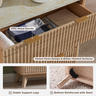 Virelle Fluted Six-Drawer Dresser