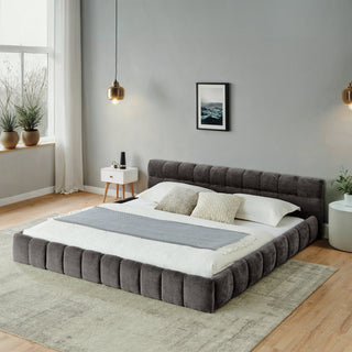 Crescent Valley Chenille Upholstered Platform Bed