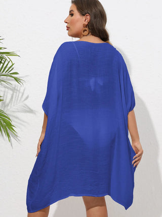 Chastity Crochet Trim V-Neck Beach Cover Up Dress