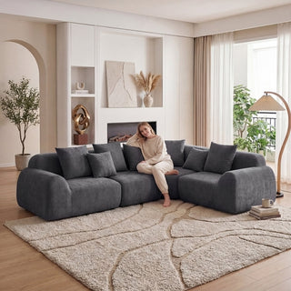 Cloverdale Cloud Velvet Modular Sectional Sofa