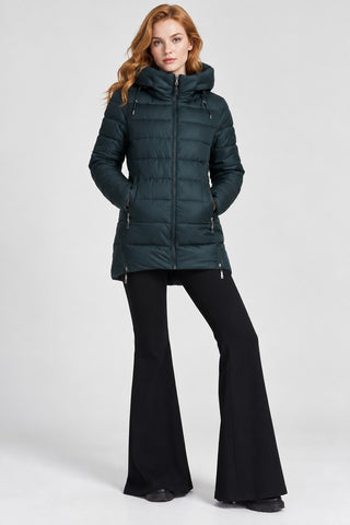 Jax Hooded Mid Length Puffer Coat