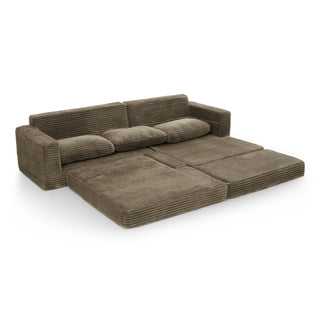 Ribbed Modular Compressed Sectional Sofa