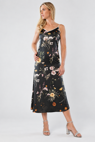 Carmel Bloom Silk Slip Dress