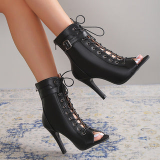 High Heel Lace-Up Pumps