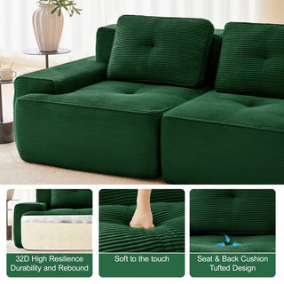 Agassiz Modular Corduroy Sectional Sofa - Emerald