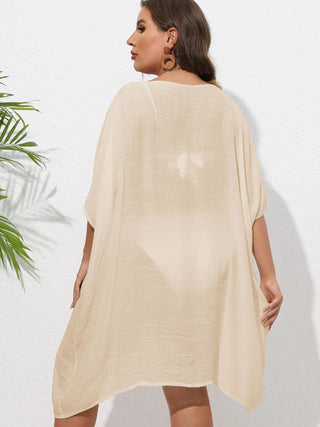 Chastity Crochet Trim V-Neck Beach Cover Up Dress