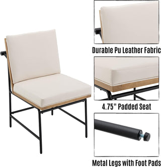 Mid Century Leather Dining Chairs Set Of 2