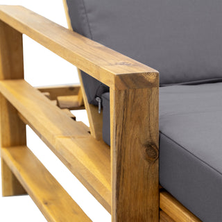 Acacia Wood Outdoor Lounge Chair