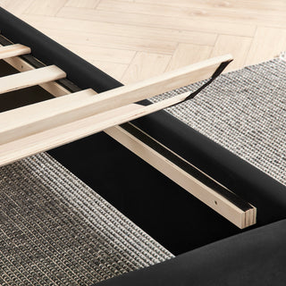 Sooke Velvet Upholstered Platform Bed with Integrated Nightstands