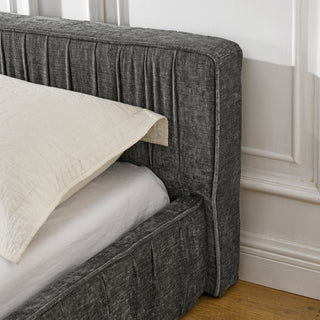 Modern Upholstered Bed Frame with Chenille Fabric