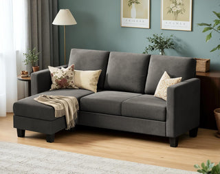 Sectional Sofa with Removable Cushions and Ottoman