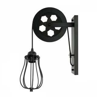 Retro Industrial Pulley Wheel Cage Wall Light E27~1212