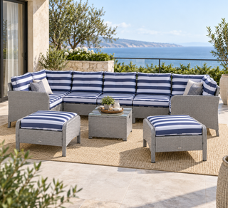 Ferrance 9-Piece Outdoor Rattan Sofa and Lounger Set