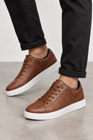 Brownstone Faux Leather Sneakers