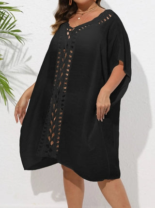 Chastity Crochet Trim V-Neck Beach Cover Up Dress