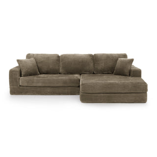 Ribbed Modular Compressed Sectional Sofa