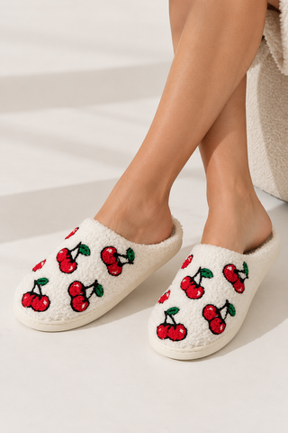 Little Cherry Plush Slippers