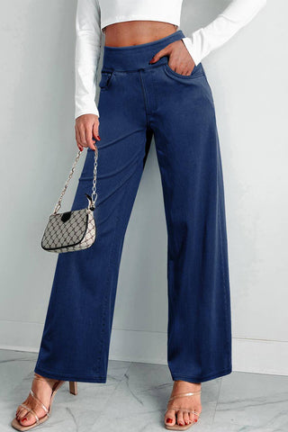 Medium Wash Straight Leg Casual Jeans