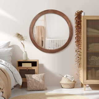 Cowichan Walnut Round Wall Mirror
