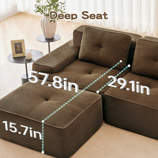 Agassiz Modular Corduroy Sectional Sofa