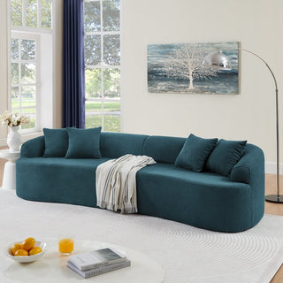 Curved Modular Sectional Sofa in Lamb's Wool Fabric