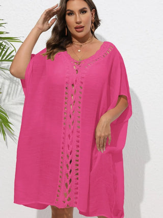 Chastity Crochet Trim V-Neck Beach Cover Up Dress