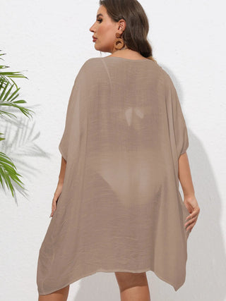 Chastity Crochet Trim V-Neck Beach Cover Up Dress