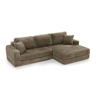 Ribbed Modular Compressed Sectional Sofa