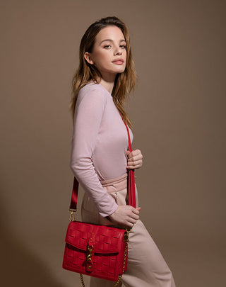 Vegan Woven Crossbody Bag