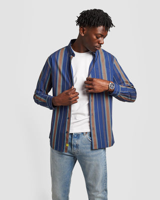 Belluno Nautical Stripe Button-Down Shirt