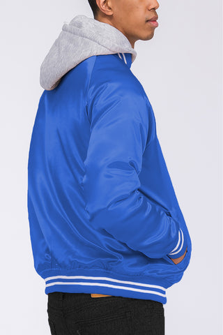 Elsinore Satin Hooded Varsity Jacket